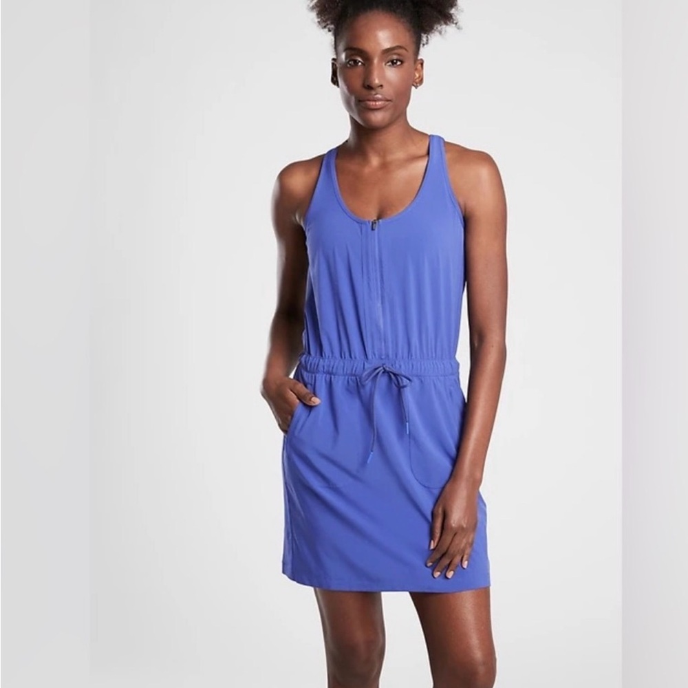 Athleta Expedition Skort Dress Romper Mesh Shorts Size 14 Blue